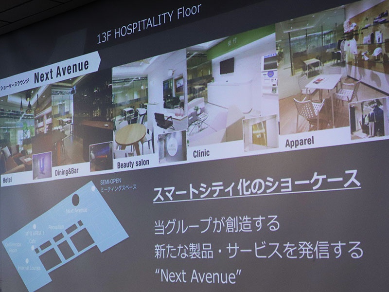 ホスピタリティフロアの一角に「Next Avenue」というスマートシティ化のショーケースを常設