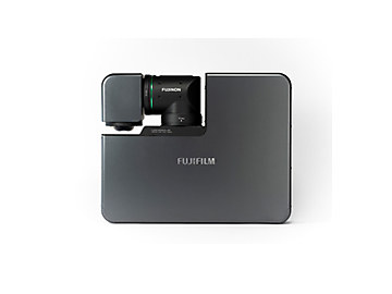 丸みを帯びたフォルム。レンズ収納時には長方形に収まる