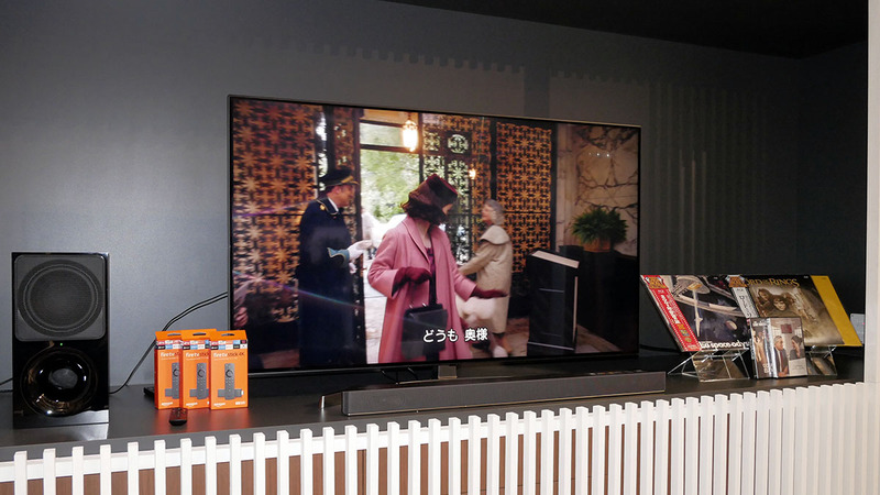 大型テレビやサウンドバーなどの展示も