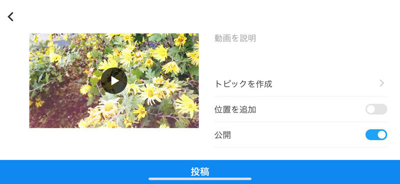 撮影後にはネットへの投稿画面に移行する