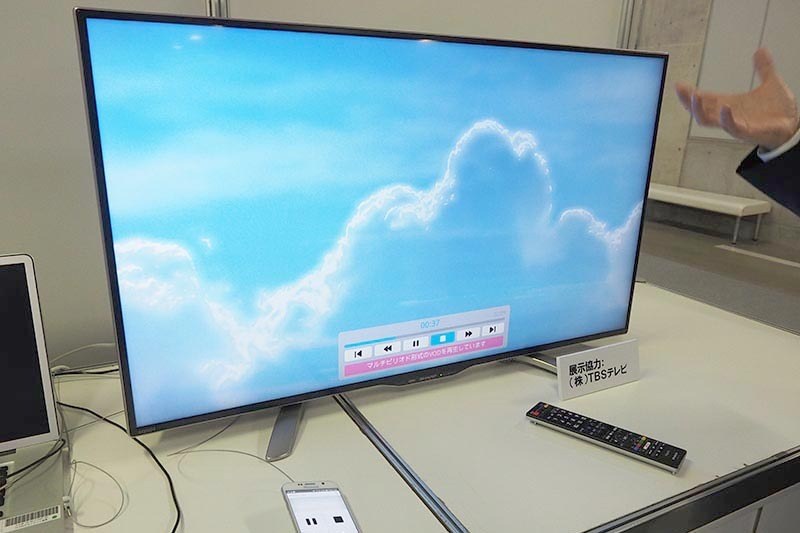 TBSによる放送と同時の4K映像配信デモ(NHK技研公開で展示)