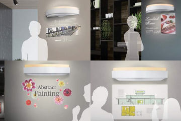 マクセル、サイネージ向けの照明一体型壁掛プロジェクタ「イメージング