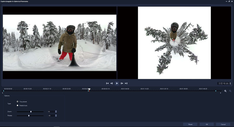 リトルプラネット映像の作成画面