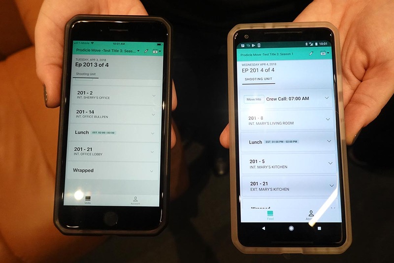 制作現場のワークフローやスケジュール伝達用アプリである「PRODICLE:MOVE」。スマホ上で動くもので、関係者がすぐに「自分に関する情報」だけを確認できる