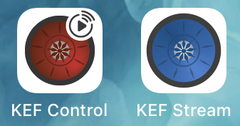 アプリのKEF Control(左)と「KEF Stream」(右)