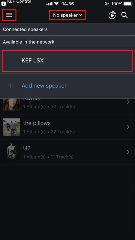 KEF Stream画面