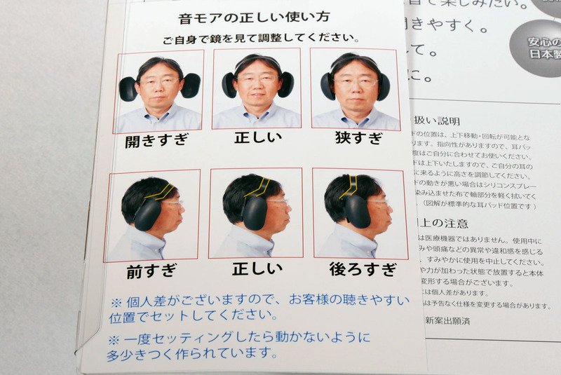 パッケージ背面に付けられた正しい装着図