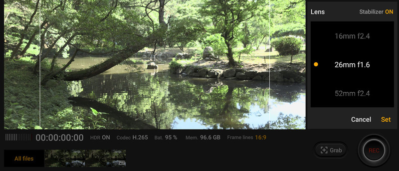 レンズ選択画面