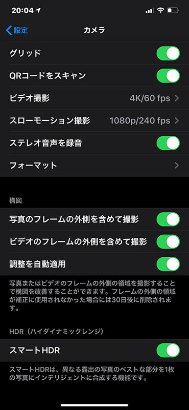 フレームの外側を使って構図を補正する機能が追加されている