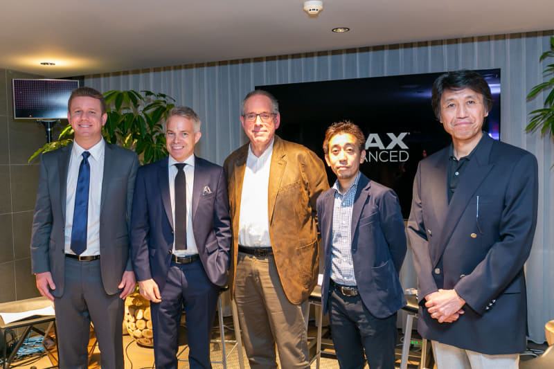 写真左から、ジョン・マクダニエル氏/XPERI Corporationエコシステム・ビジネス・デベロップメント、ギア・スカーデン氏、ブルース・マーコウ氏、山内智裕氏、小倉敏之氏