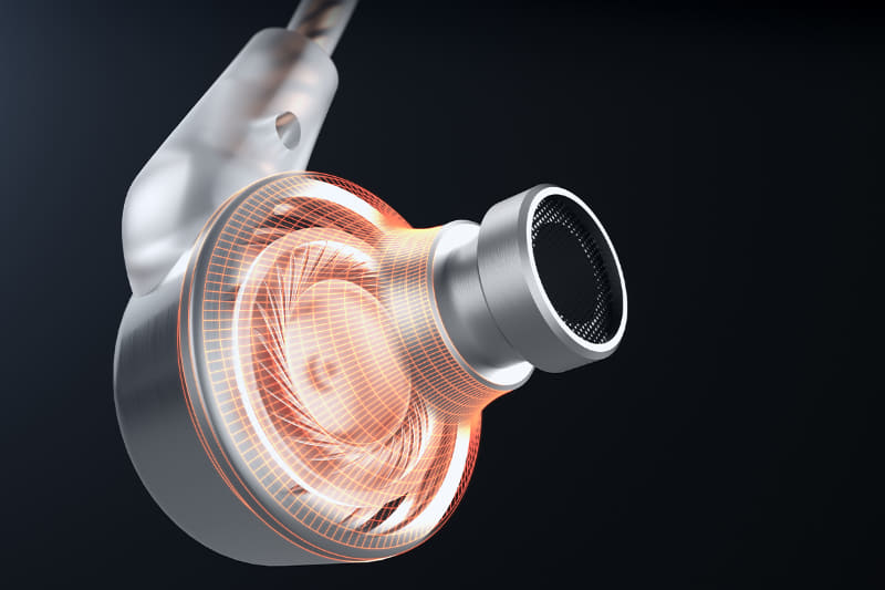 振動板から耳までスムーズに音波を届けるエアロフォニックデザイン