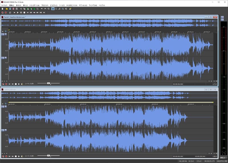 Sound Forgeでキャプチャした音と比較できるようにした