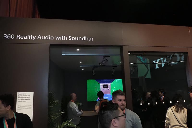 360 Reality Audio対応のサウンドバー参考展示のコーナー