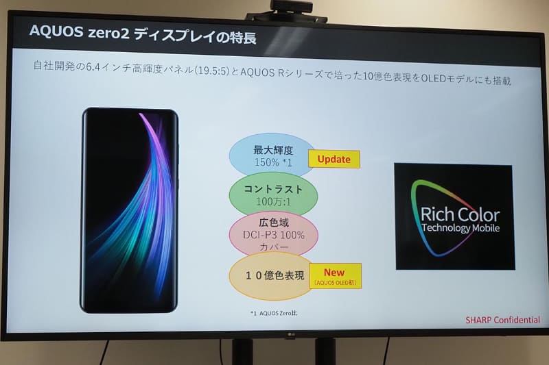 AQUOS zero2の画質面の特徴