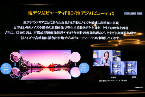 東芝、クラウドAIで画質進化する全録の4K液晶レグザ「Z740X」。「4K