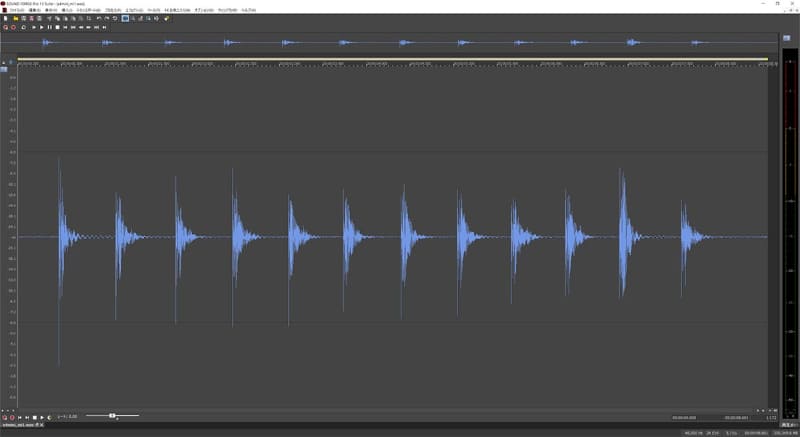 ピアノ音を録った時の波形