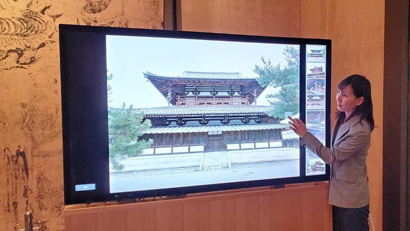 法隆寺 大宝蔵院に設置された「8Kインタラクティブミュージアム」