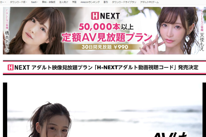 H-NEXTアダルト動画視聴コードの紹介ページ