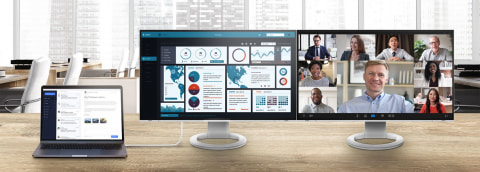 EIZO、USB-C×1本で数珠つなぎできる液晶モニタ。LAN端子も搭載 - AV Watch