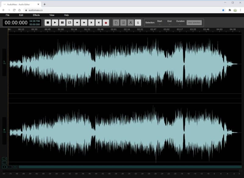 読み込んだファイルに波形が表示された!