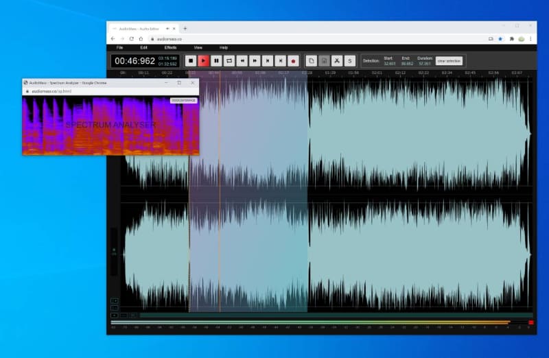 「Spectrum Analyzer」を表示した場合