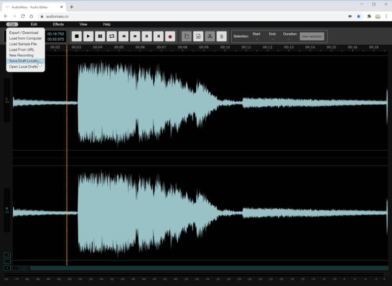 保存の方式は2種類(Save Draft Locally、Export/Download)
