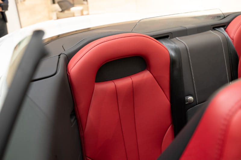 リアシートバックにも9cm CSTが、前向きに搭載されている。またリアシートバックには25cm径のサブウーファーも搭載する