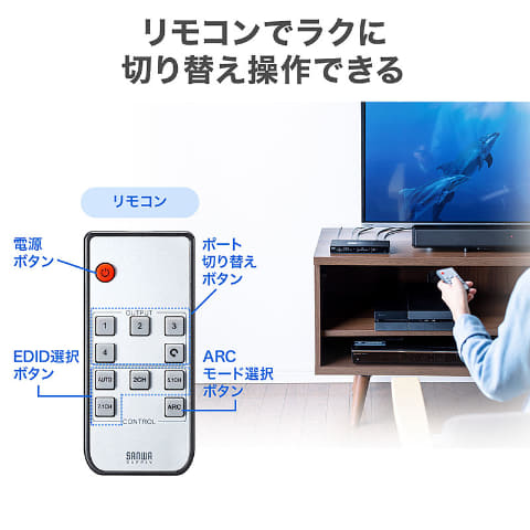 サンワサプライ、4K/HDR対応の4入力HDMI切替器。9,800円 - AV Watch