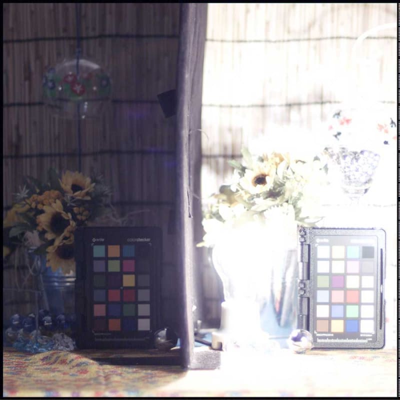 一般的なカメラで左側の暗部に露出を合わせた画像