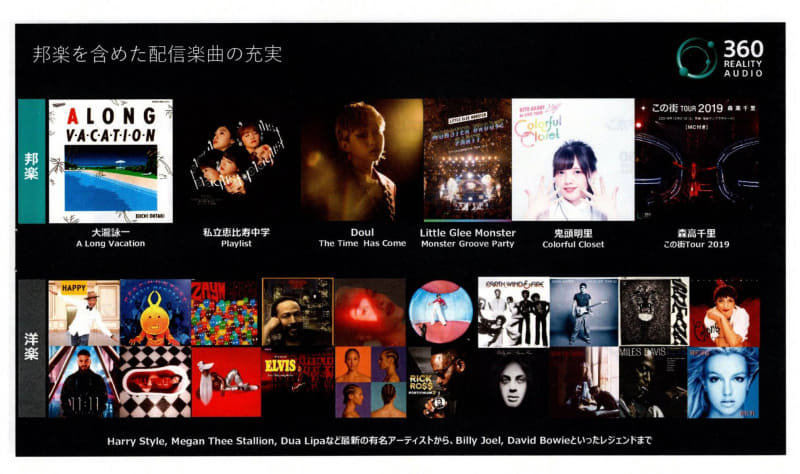 16日から配信される、主な360 Reality Audioライブラリー