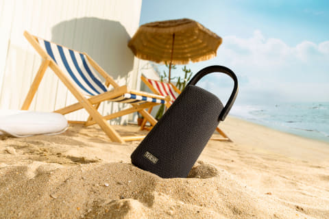 サブウーファー搭載で低音強化のポータブルワイヤレススピーカー - AV