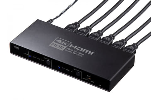 サンワ、4K/HDR対応の4入力2出力HDMI切替機。24,200円 - AV Watch