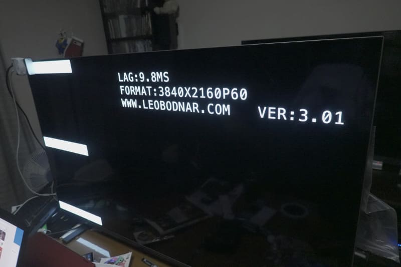 4K/60Hz時の入力遅延計測風景