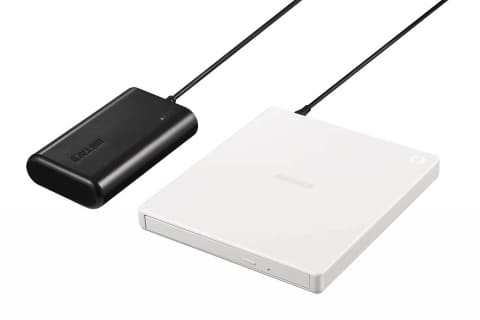 BUFFALO CD/DVDプレーヤー ラクレコ RR-PW2 ホワイト RR-PW2-WH : スマートフォン用CDレコーダー | バッファロー