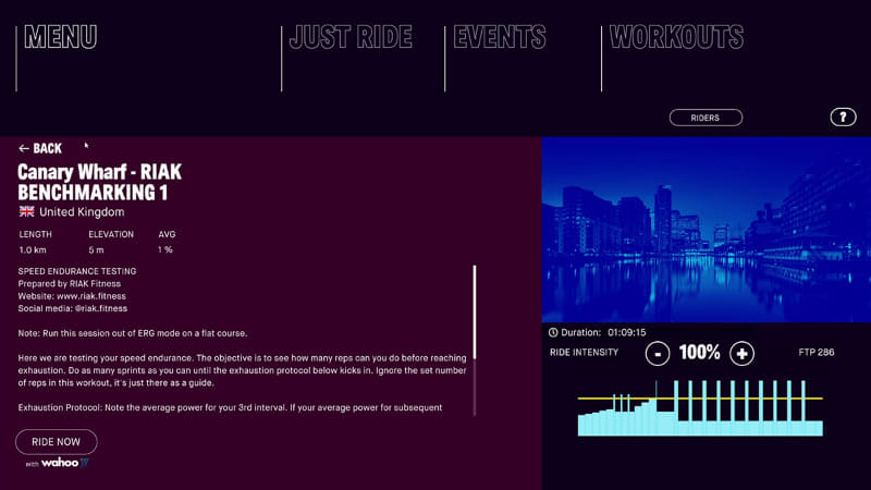 ワークアウトには特定のコースのみが使われる。ちなみにワークアウトを中断すれば自由に走れるので、無料ユーザーでも実質3つのコースを好きなだけ走れることに
