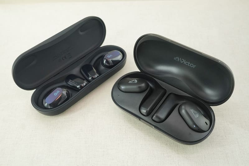 今回テストする2製品。Oladanceウェアラブルステレオ、ビクター「HA-NP35T」