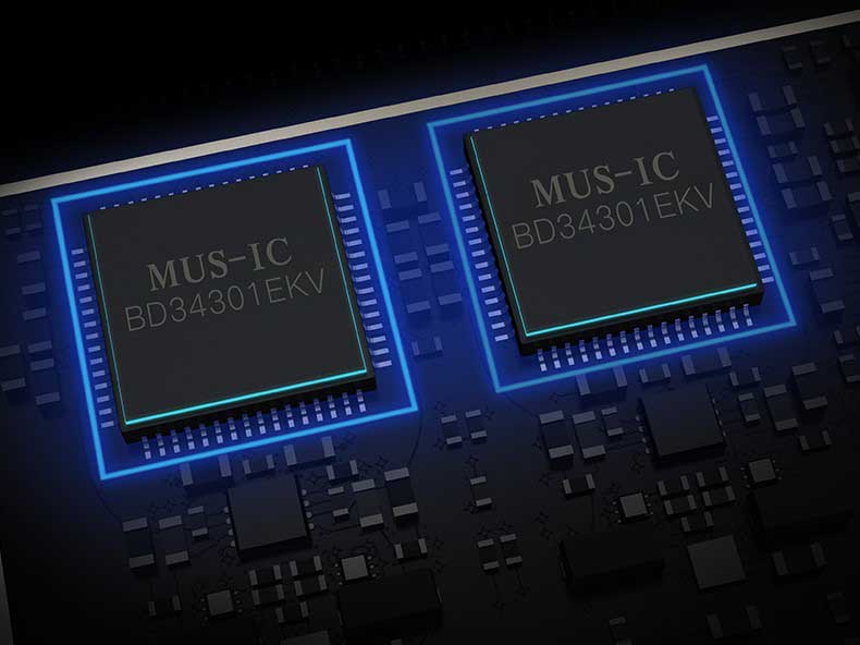 DACチップは「BD34301EKV」をデュアルで搭載