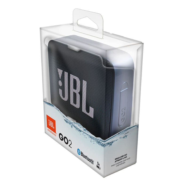 JBL GO2、およびGO3のパッケージにはプラスチックが使われているが