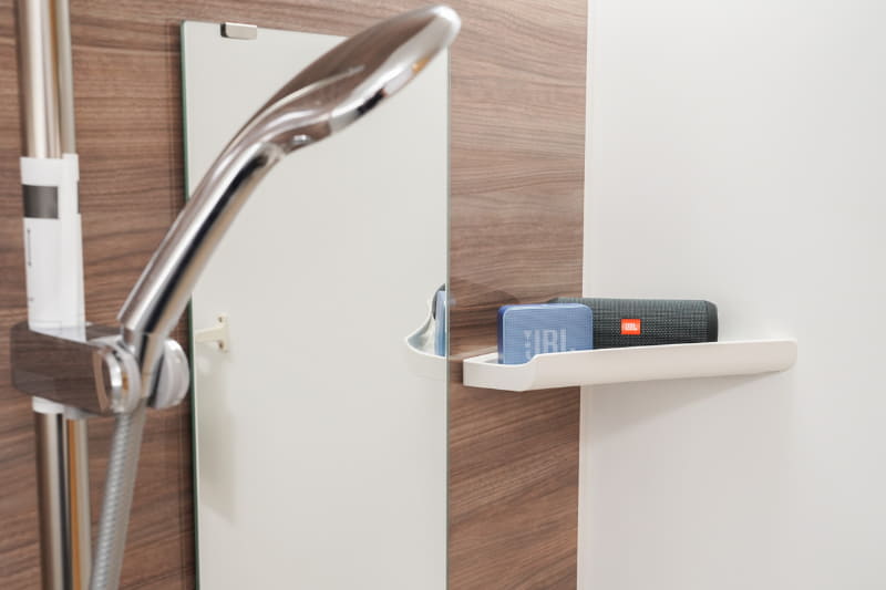 しっかりした音が出るため、シャワー中につかっても聴き取れる