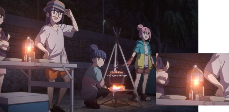 ドルビーシネマ版。夜の描写が鮮明に<br><span class="fnt-70">(C)あfろ・芳文社／野外活動委員会</span>