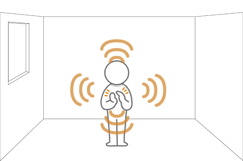 部屋で手を叩くと...