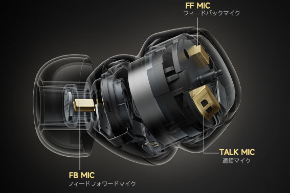 音声通話用に計6基(片側3基)のマイクを搭載