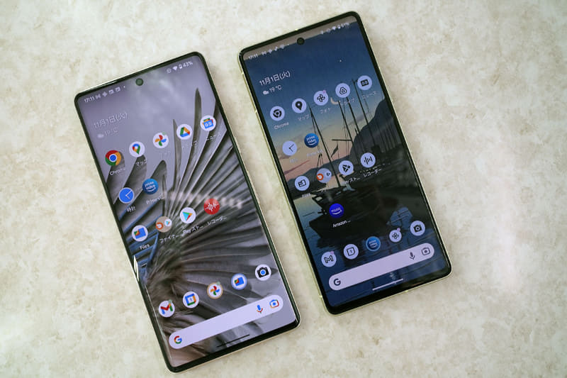 左から「Pixel 7 Pro」、「Pixel 7」
