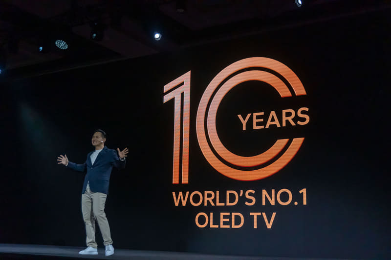 プレスカンファレンスでも「テレビ向けのOLEDが10周年を迎えた」ことをアピール