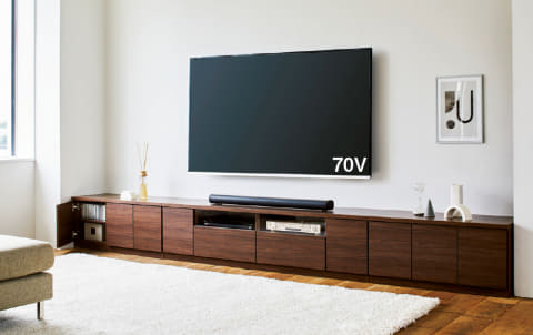 最大85型まで対応するワイドロングなテレビボード - AV Watch