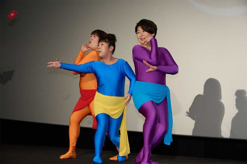 レオタード姿で登場した森三中<br><span class="fnt-70">(C)モンキー・パンチ 北条司／ルパン三世VSキャッツ・アイ製作委員会</span>