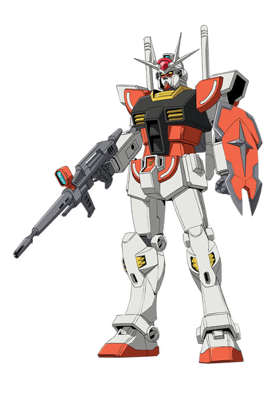 ラーガンダム。ENTRY GRADEのRX-78-2ガンダムをベースに、リオが組み上げたガンプラ。ハワイ育ちのリオにとって「日本の心」をイメージしたカスタムが施されており、機体名称の「ラー」はハワイ語で「太陽」の意味を持つ。初心者ながら試行錯誤を重ね、丁寧な工作によって完成した機体には、リオのガンプラバトルへの眩しい憧れが込められている<Br><span class="fnt-70">(C)創通・サンライズ</span>