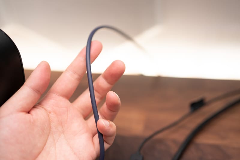 KS-11Gのスピーカーケーブル。高純度なOFC線を使った、長い3mのケーブルになった