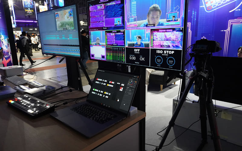 6Kカメラやシネマカメラを使った配信環境のデモンストレーションを実施している