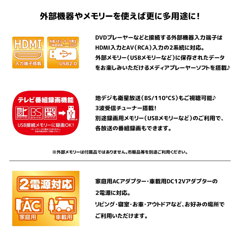 テレビ以外にも様々な使い方が可能